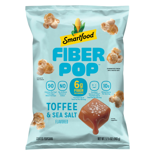 Smartfood Popcorn Fiberpop Toffee & Sea Salt, 5.75oz