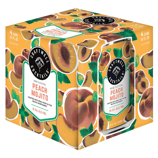2 Towns Craftwell Cocktails Peach Mojito 4pk 12oz Can 10.5% ABV
