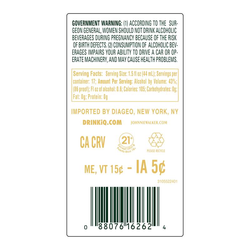 Johnnie Walker Green Label Scotch 750ml