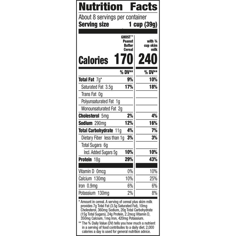 General Mills Ghost High Protein Peanut Butter Cereal, 10.8oz.