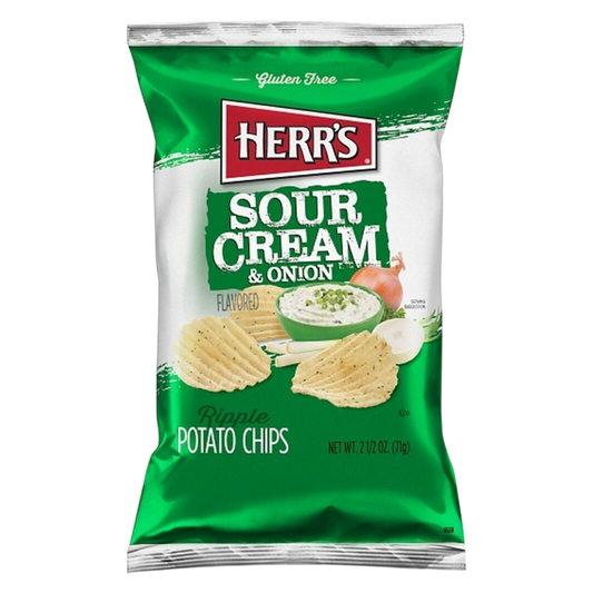 Herr's Sour Cream & Onion Ripple Potato Chips , 2.5oz