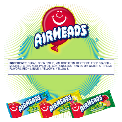 Mini Airheads Assorted Sours Bag, 12oz