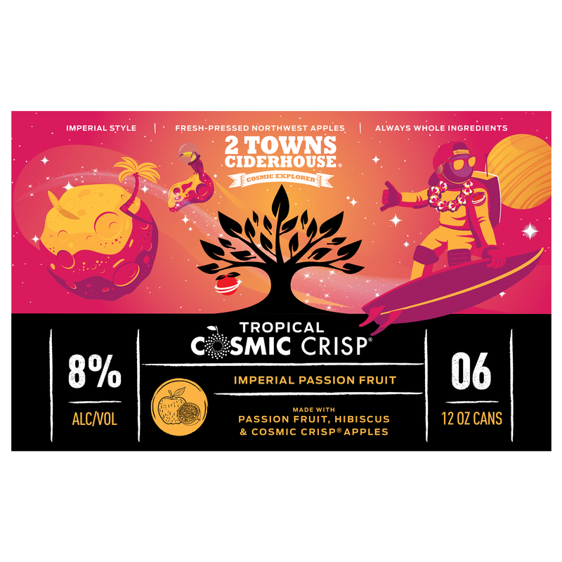 2 Towns Ciderhouse Tropical Cosmic Crisp 6pk 12oz Can 8.0% ABV