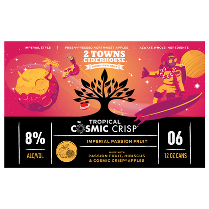 2 Towns Ciderhouse Tropical Cosmic Crisp 6pk 12oz Can 8.0% ABV