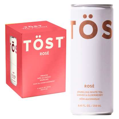 TöST Rose Non-Alcoholic Sparkling Refresher 4pk 250mL Can
