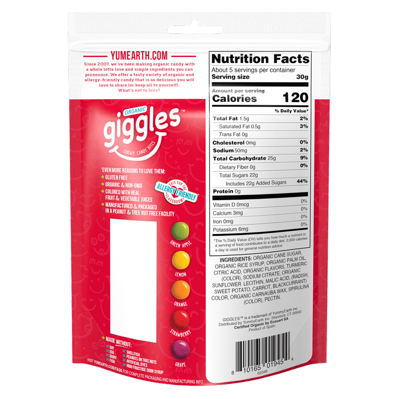 Yum Earth Organic Giggles Candy Bites 5oz