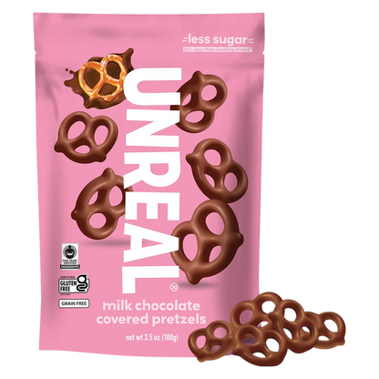 Unreal Milk Chocolate Covered Pretzels. 3.5oz