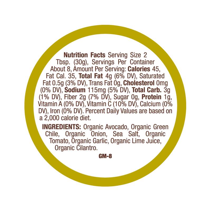 Hope Organic Mild Green Chile Guacamole 8oz