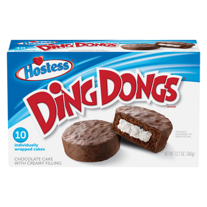 HOSTESS Chocolate DING DONGS, Creamy Filling, Individually Wrapped - 10 Count, 12.70 oz