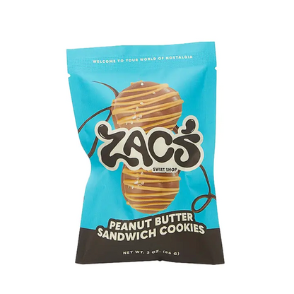 Zac's Sweet Shop Peanut Butter Sandwich Cookies, 3 oz