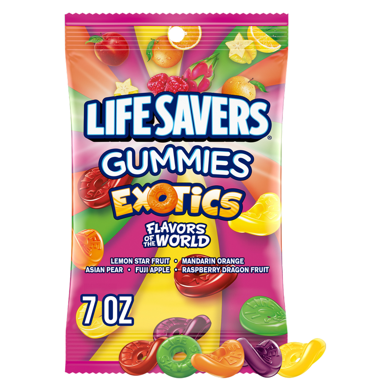 LIFE SAVERS Exotics Gummy Candy, 7 oz Bag