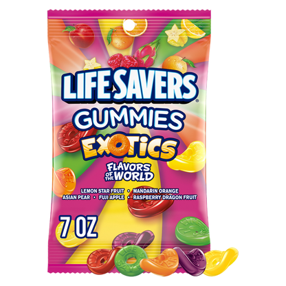 LIFE SAVERS Exotics Gummy Candy, 7 oz Bag