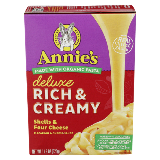 Annie's Homegrown Deluxe Rich & Creamy Shells & Four Cheese Pasta & Cheese Sauce 11.3oz