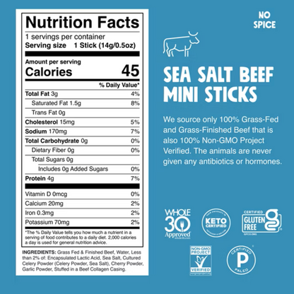 CHOMPS Mini Sea Salt Beef Chomplings, 0.5oz 6ct