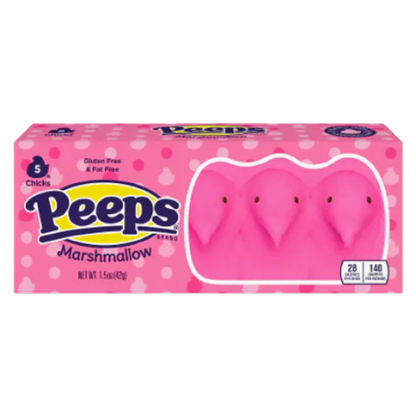 PEEPS, Pink Marshmallow Chicks Easter Candy, 5 Count