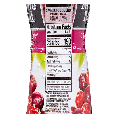 Minute Maid Cranberry Grape Juice 12oz Btl