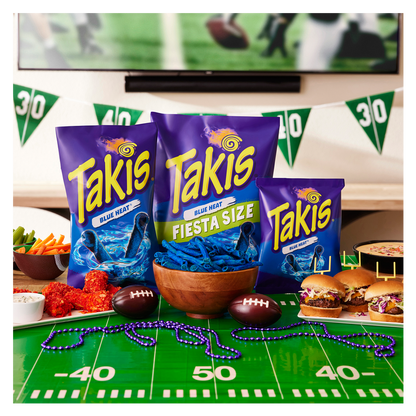 Takis Blue Heat Spicy Rolled Tortilla Chips Sharing Size Bag 9.9oz