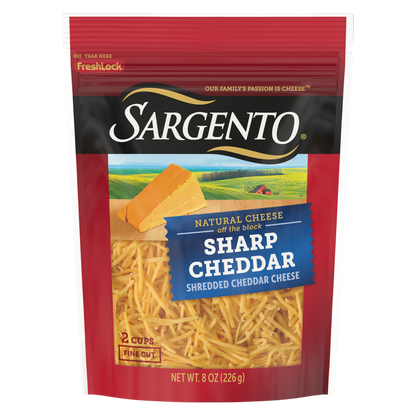 Sargento Finely Shredded Sharp Cheddar Natural Cheese - 8oz