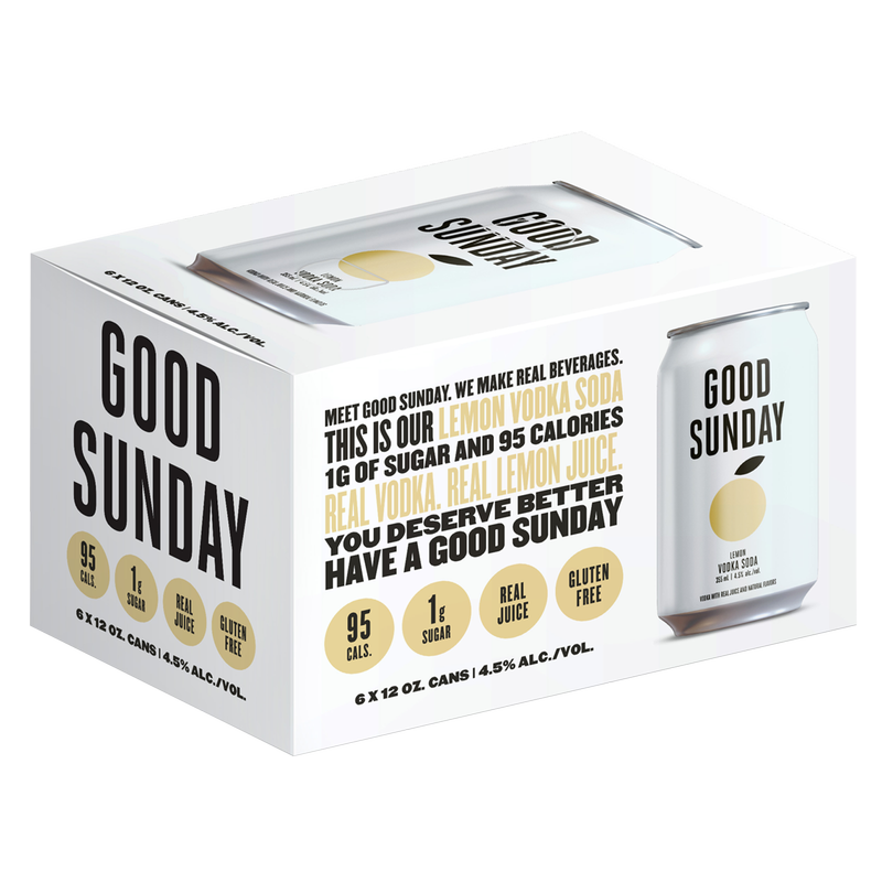 Good Sunday Lemon Vodka Soda 6pk 12oz Cans 4.5% ABV