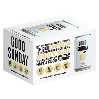 Good Sunday Lemon Vodka Soda 6pk 12oz Cans 4.5% ABV