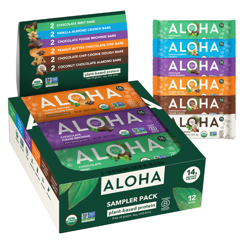 Aloha Protein Bar Sampler Pack, 12 bars