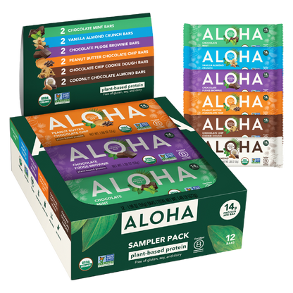Aloha Protein Bar Sampler Pack, 12 bars