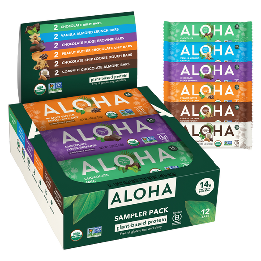 Aloha Protein Bar Sampler Pack, 12 bars