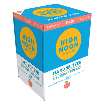 High Noon Peach Vodka Hard Seltzer 4pk 12oz Cans 4.5% ABV