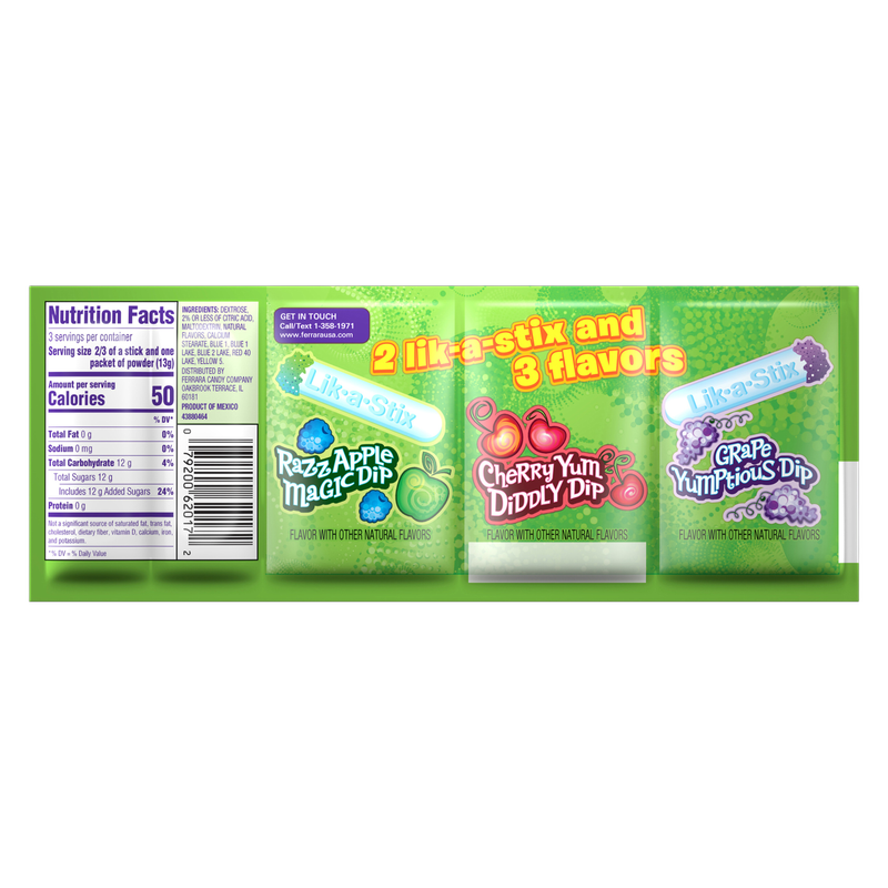 Fun Dip Grape/Cherry/Razz Apple 3 Flavor 1.4 oz