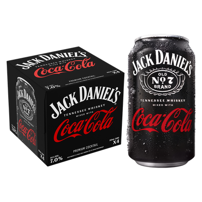 Jack Daniel's & Coke 4pk 355ml Can 7% ABV