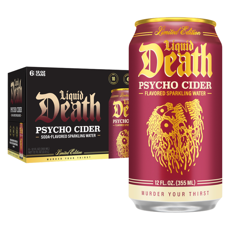 Liquid Death Psycho Cider Sparkling Water 6pk 12oz Can