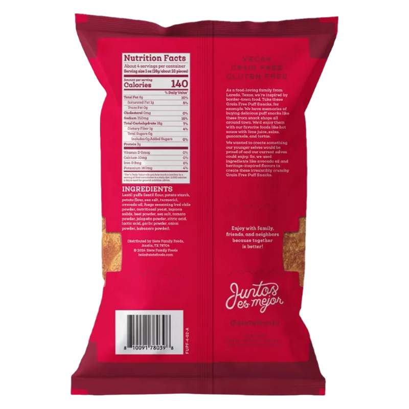 Siete Fuego Puffs, 4oz