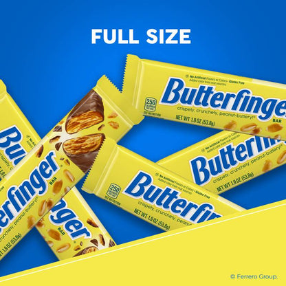 Butterfinger Chocolatey, Peanut-Buttery, Full Size Candy Bars, 1.9 oz each