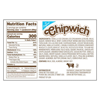 Chipwich Vanilla Chocolate Almond 3ct