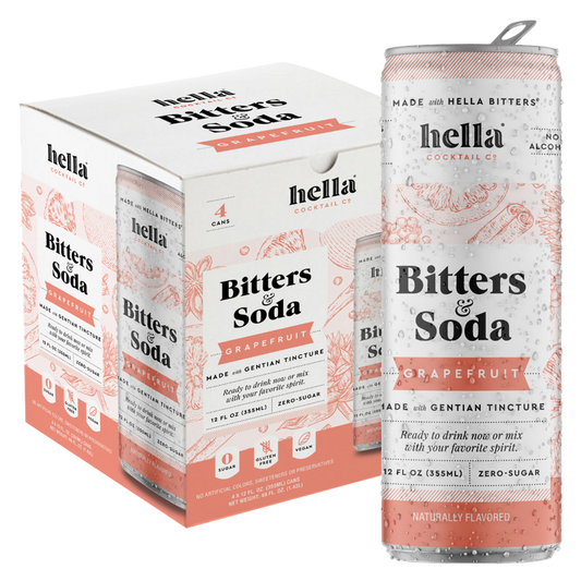 Hella Cocktail Co. Bitters & Soda Grapefruit 4pk 12oz Can