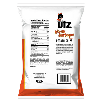 Utz Honey BBQ Potato Chips 9oz