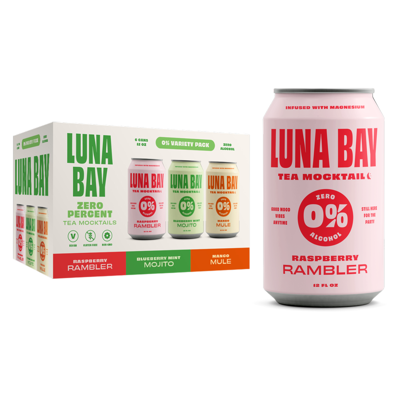 Luna Bay Zero Percent Tea Mocktails Variety Pack 6pk 12oz Can
