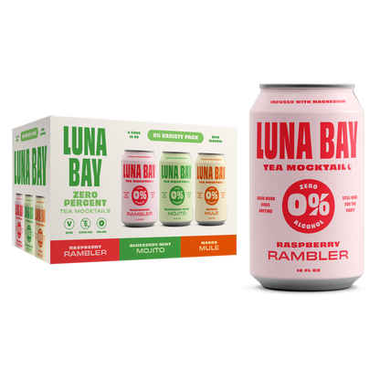 Luna Bay Zero Percent Tea Mocktails Variety Pack 6pk 12oz Can