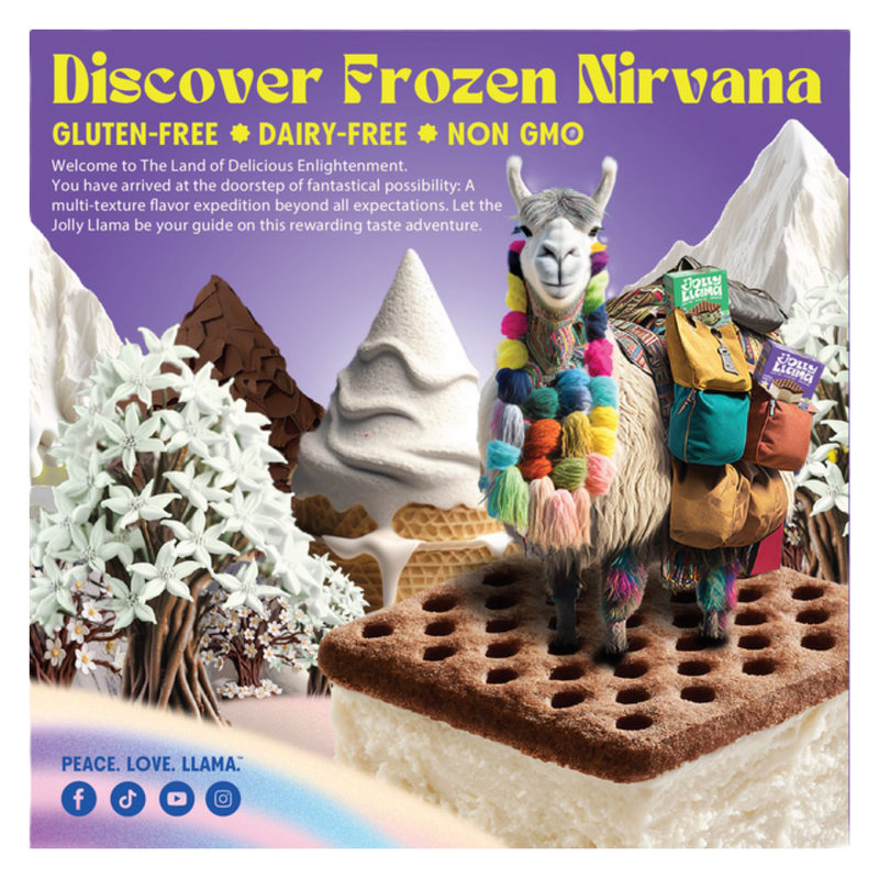 Jolly Llama, Dairy Free Gluten Free Premium Vanilla Coconut Cream Sandwiches