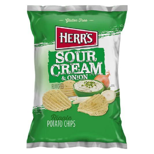 Herr's Sour Cream & Onion Ripple Potato Chips 7.75oz