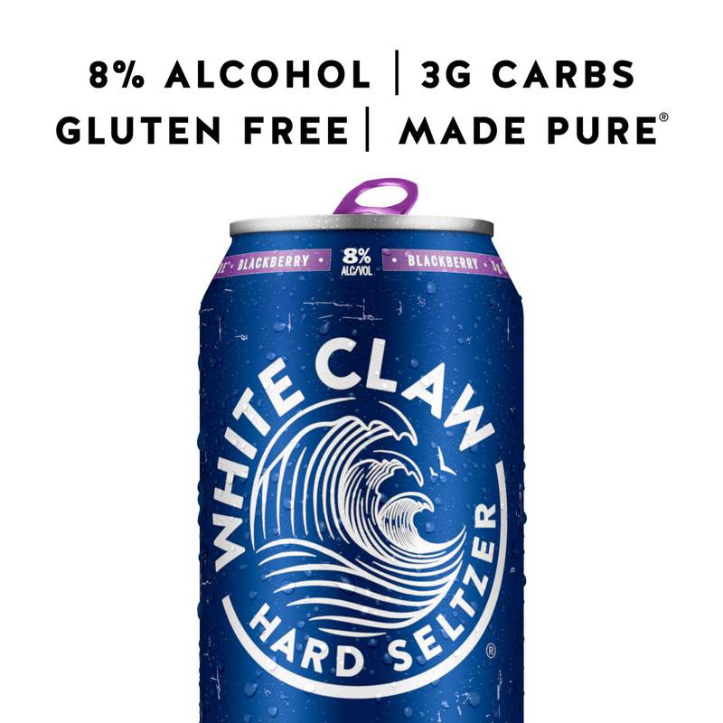 White Claw Hard Seltzer Surge Blackberry Single 19.2oz Can 8% ABV