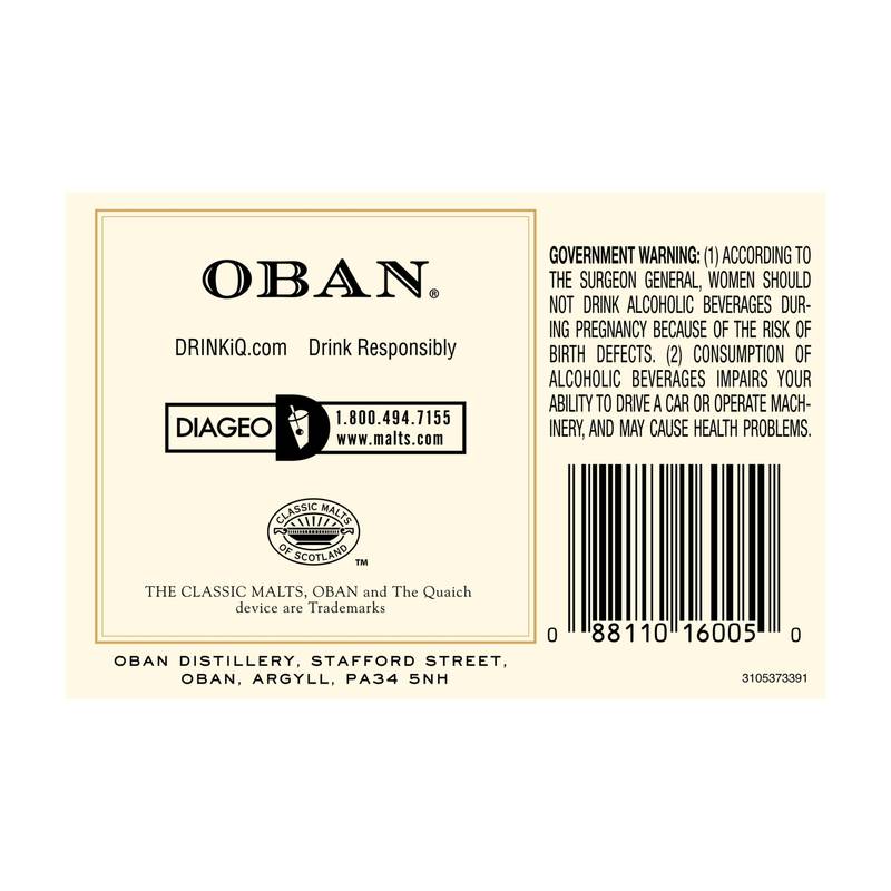 Oban 14 Year Old Single Malt Scotch Whisky, 750 mL (86 Proof)