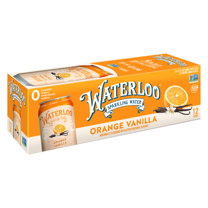 Waterloo Orange Vanilla Sparkling Water 12pk 12oz Can