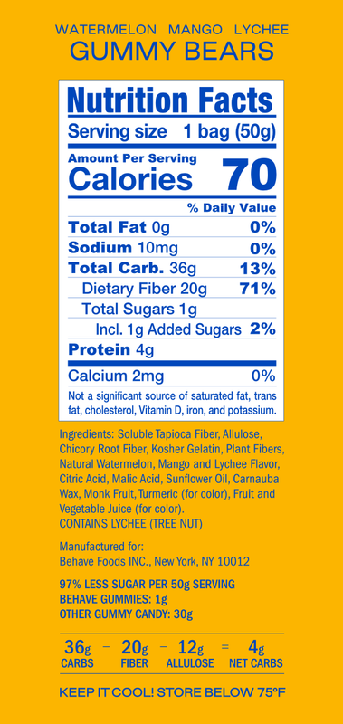 BEHAVE Low-Sugar Gummy Bears 1.8oz
