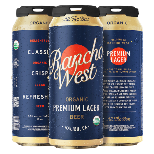 Rancho West Premium Lager 4pk 16oz Can 4.5% ABV
