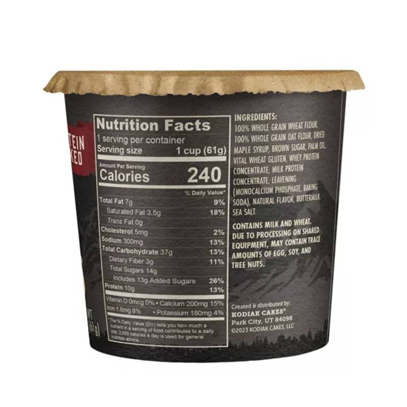 Kodiak Power Cakes Flapjack on the Go Buttermilk & Maple Pancake Cup, 2.15oz.