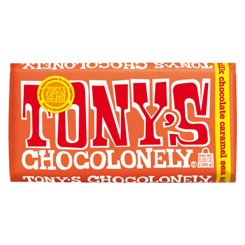 Tony's Chocolonely 32% Caramel & Sea Salt Milk Chocolate Bar 6.35oz