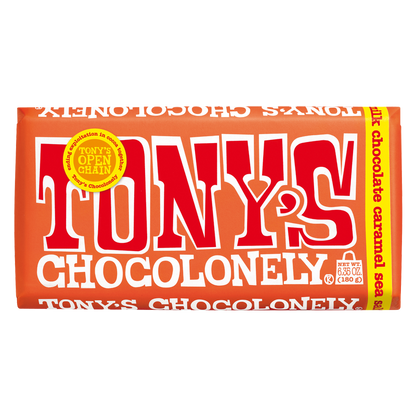 Tony's Chocolonely 32% Caramel & Sea Salt Milk Chocolate Bar 6.35oz