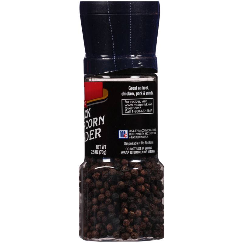McCormick Black Peppercorn Grinder, 2.5oz.