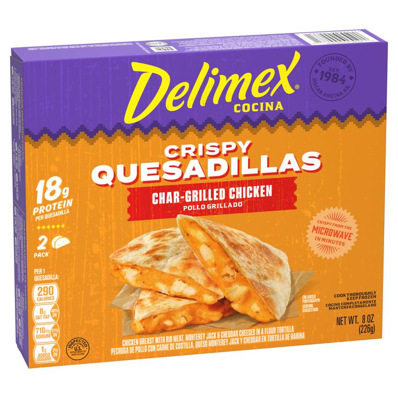 Delimex Char-Grilled Chicken Crispy Quesadillas, 8oz.